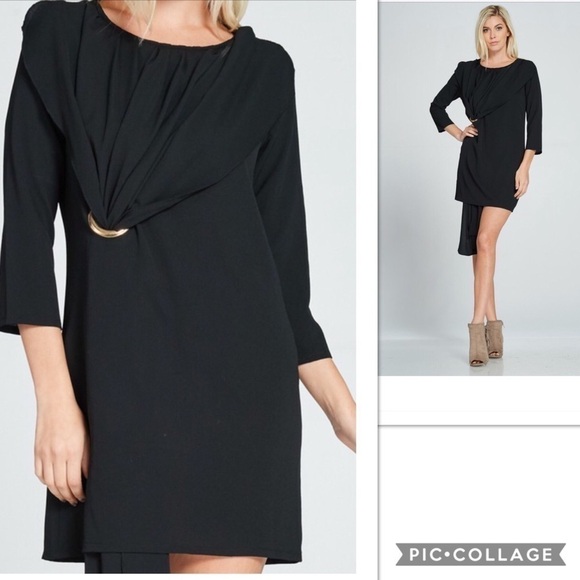 Deep Red or Black Long Top w/Circular Design - Picture 5 of 6